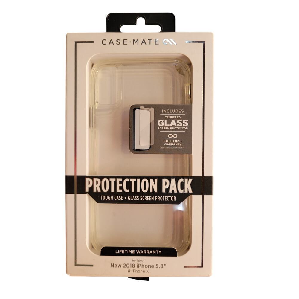 Case Mate iPhone X and iPhone 10 case Clear Tempered Glass One Piece Design‎